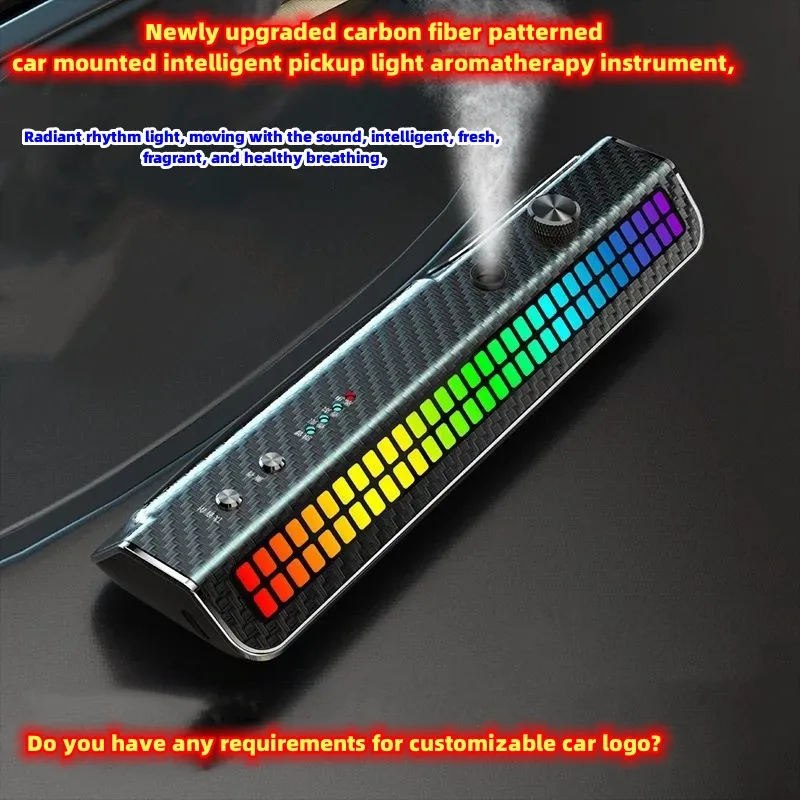 N6 newly upgraded carbon fiber multi-function license plate LED polar light fragrance spray fragrance instrument car perfume int