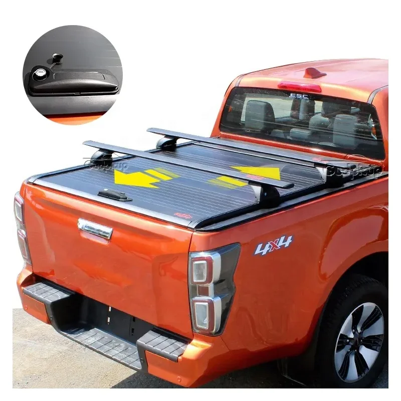 

dmax accessories Retractable Aluminium Alloy Roller shutter isuzu dmax tonneau cover For hilux navara