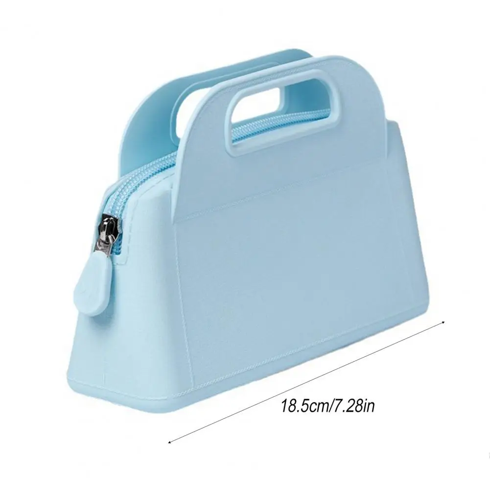 Makeup Pouch Compact Silicone Makeup Bag Waterproof Cosmetic Organizer with Multiple Compartments Portable Skincare Toiletries