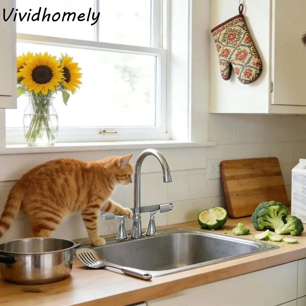 

Sturdy Material Portable Double Sink Faucet Handle Lock Safe Material Compact Design Faucet Safety Lock Effective Prevention