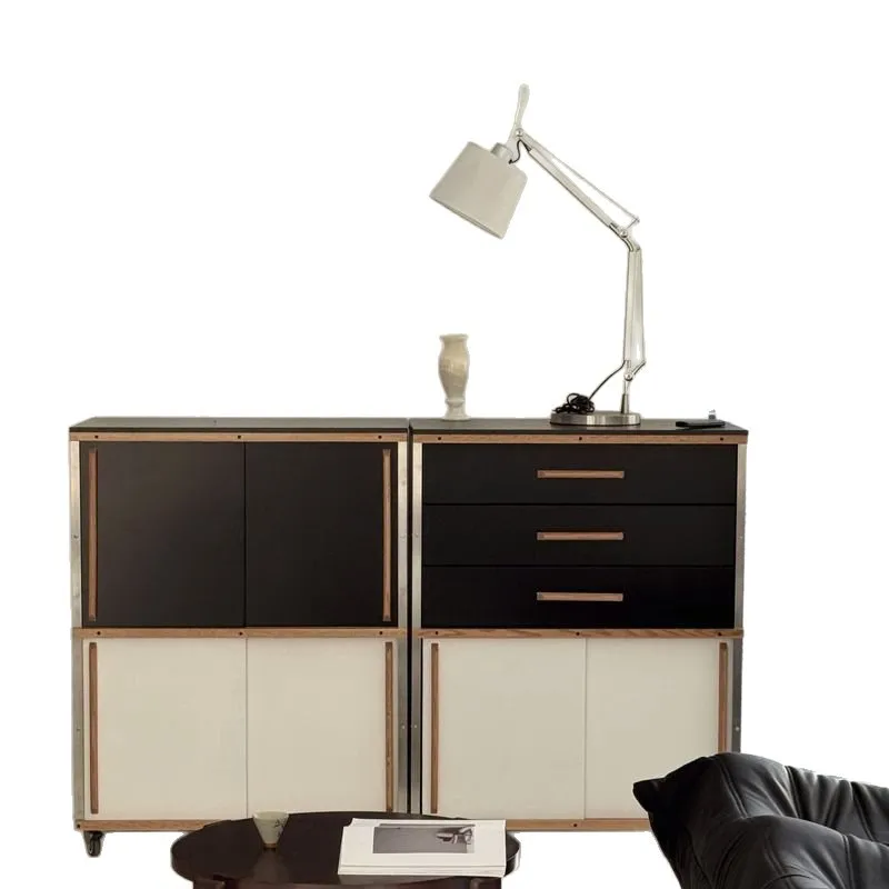 

Solid wood storage cabinet rock slab dining side locker living room bedroom combination