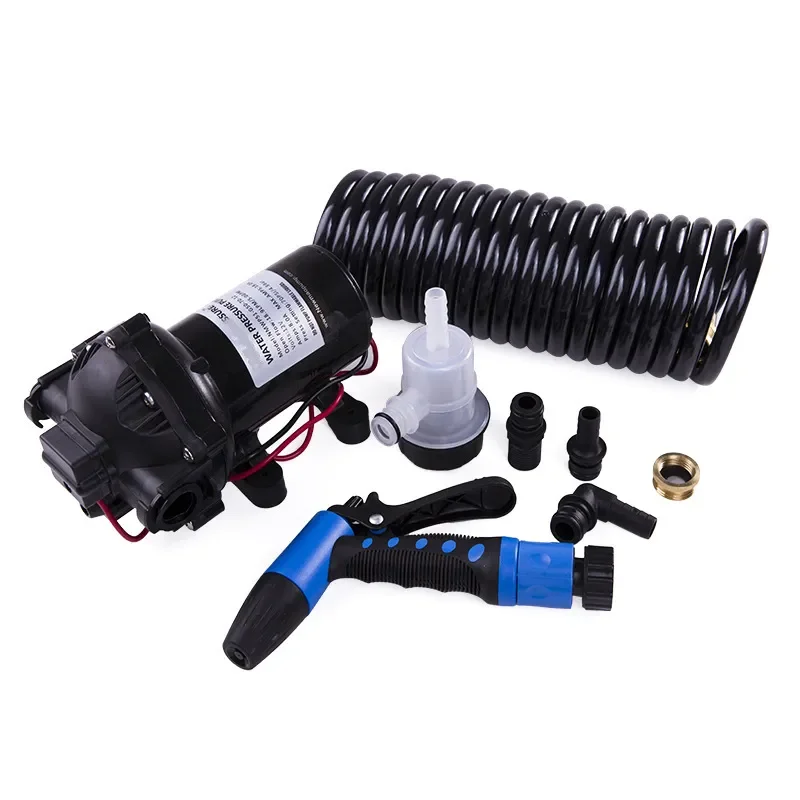 12V High Pressure Marine Deck Wash Pump 5 Chamber Flush Kit for RV Boat Car Industrial Cleaning System Heavy Duty Water