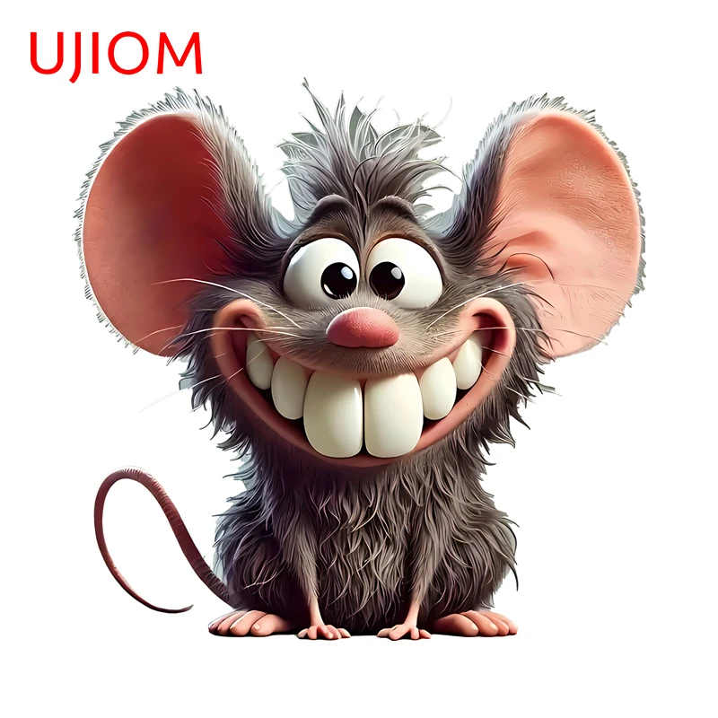 UJIOM Kawaii Smiling Mouse Wall Decor Interesting Cartoon Animal Design Wallpaper Decals Simple Wall Stickers for Kids Rooms