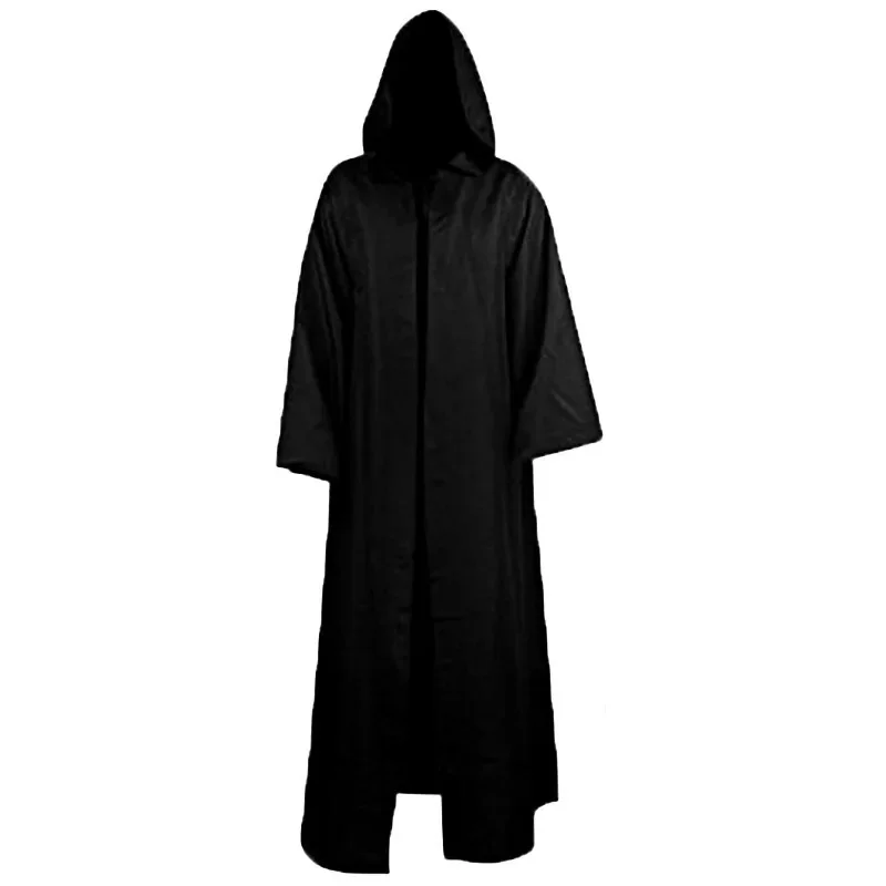 DV Black Cloak Cos Anakin Skywalker Jedi Warrior Cosplay Costume Darth Vader Cloak Adult Hooded Men Robe Cloak Gladiator Garment