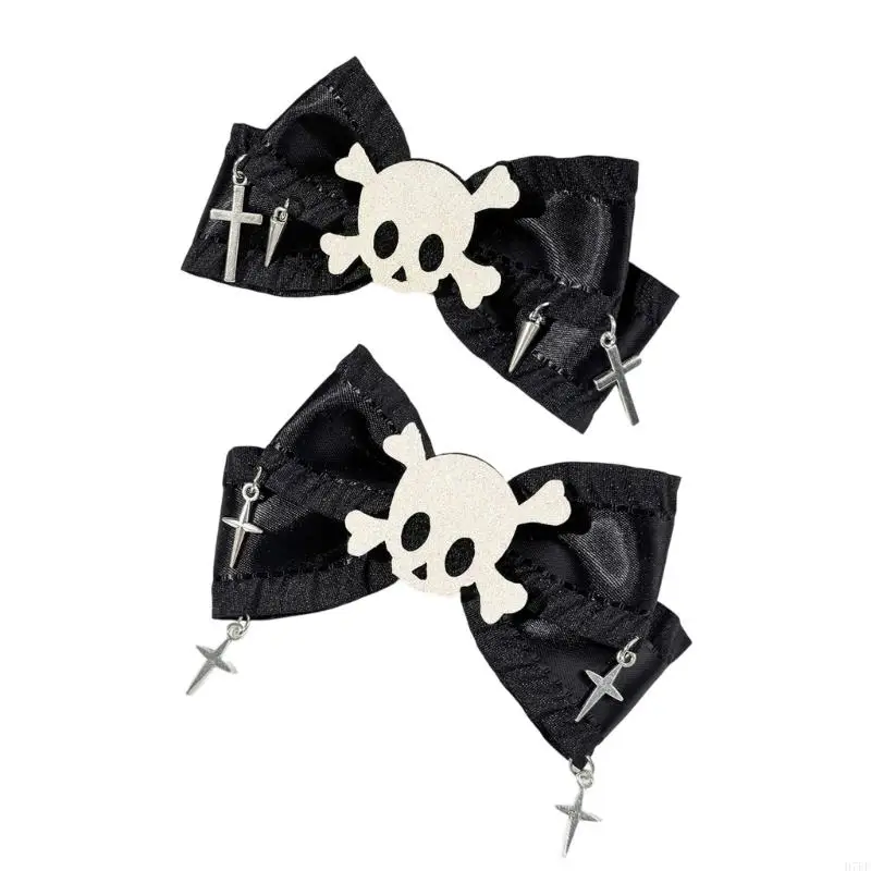 

Gothic Hair Fasteners with Ribbon Design Strong grasp Accessory