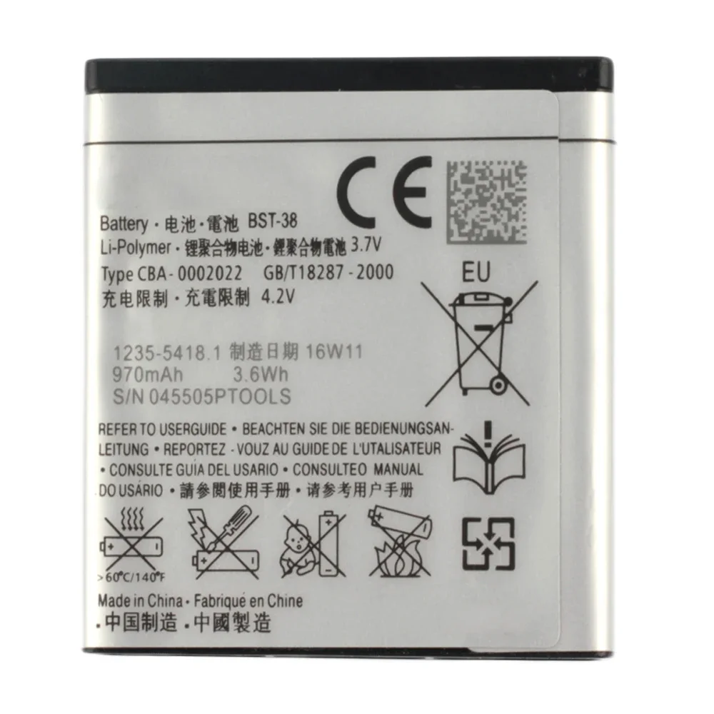 BST-38 BST 38 BST38 for Sony Ericsson W580 W580i w760 T650 X10 mini Pro Phone Battery 930mAh Batteries