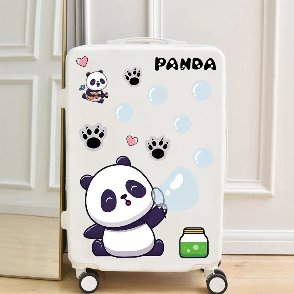 

Cartoon Panda Electric Bike Car Laptop Computer IPad Sticker Decor Home Storage Box Refrigerator Room Door Wall Sticker Kid Gift