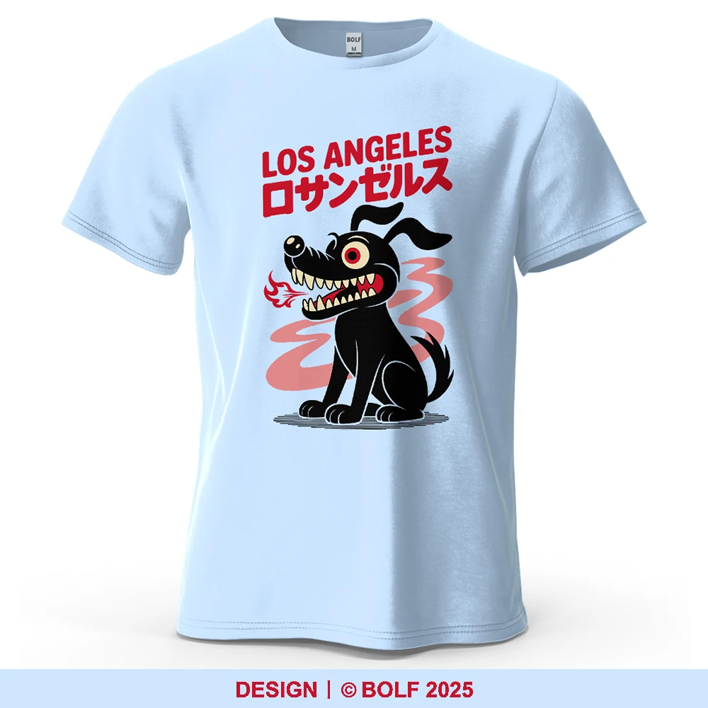 Los Angeles Dog Cooles bedrucktes Herren-T-Shirt aus 100 % Baumwolle, übergroße, lebendige Grafik-T-Shirts für Damen, Tops, T-Shirts, Streetwear