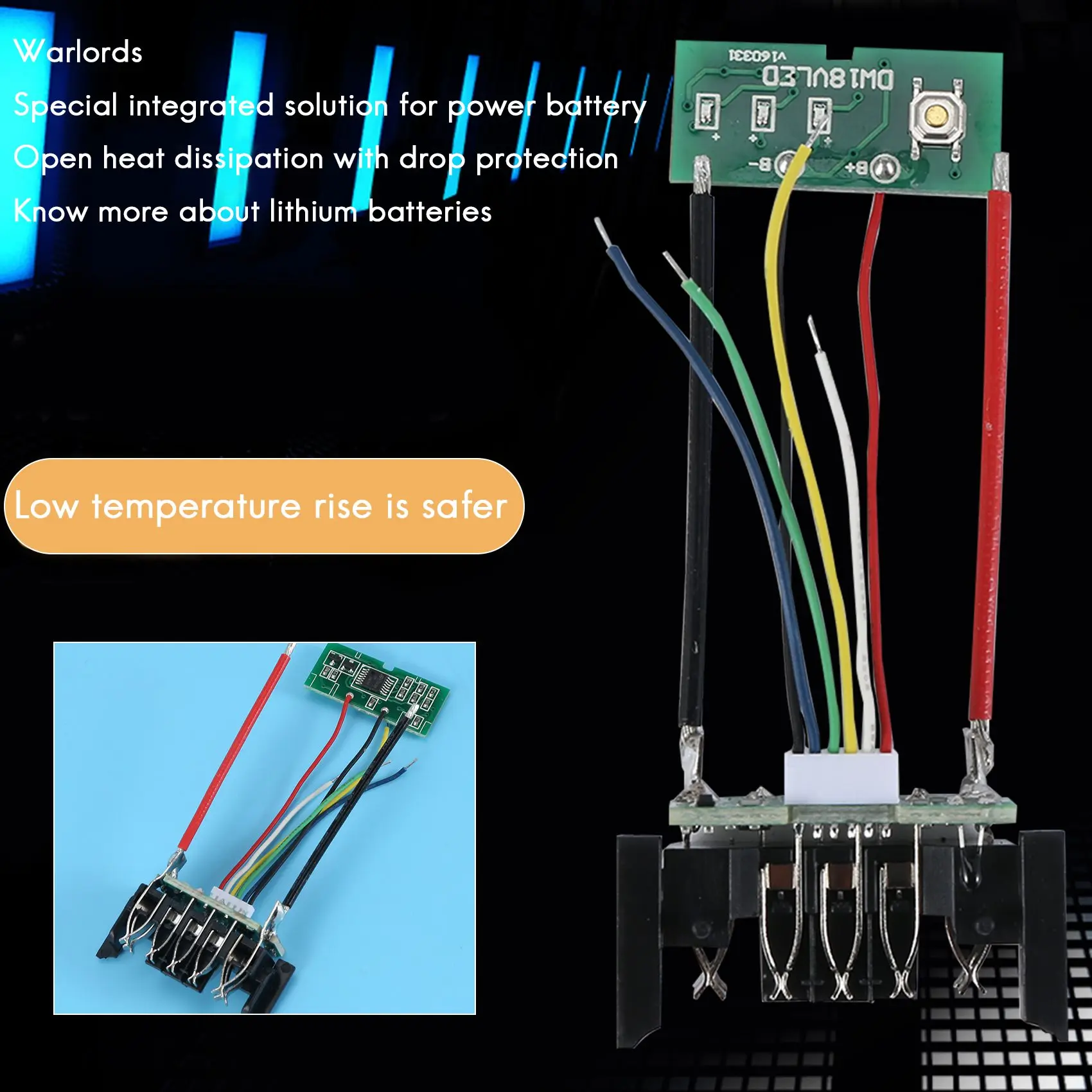 Circuit imprimé de protection de charge de carte PCB de batterie, DCB200, Eddie Ion, Dewalt, 18V, 20V, DCB201, DCB203, DCB204