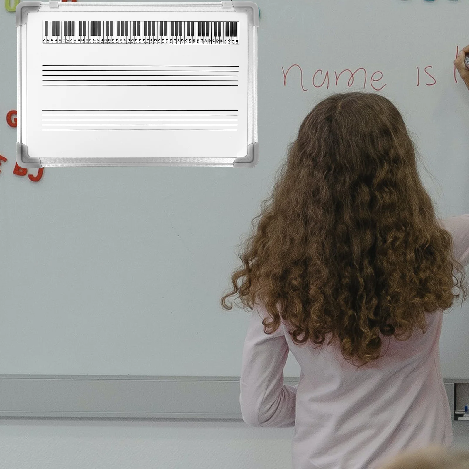 Tableau blanc pour le personnel, aide pédagogique, tableau blanc musical, symbole d'écriture, effaçable à sec, écriture scolaire, bloc-notes Double face, apprentissage