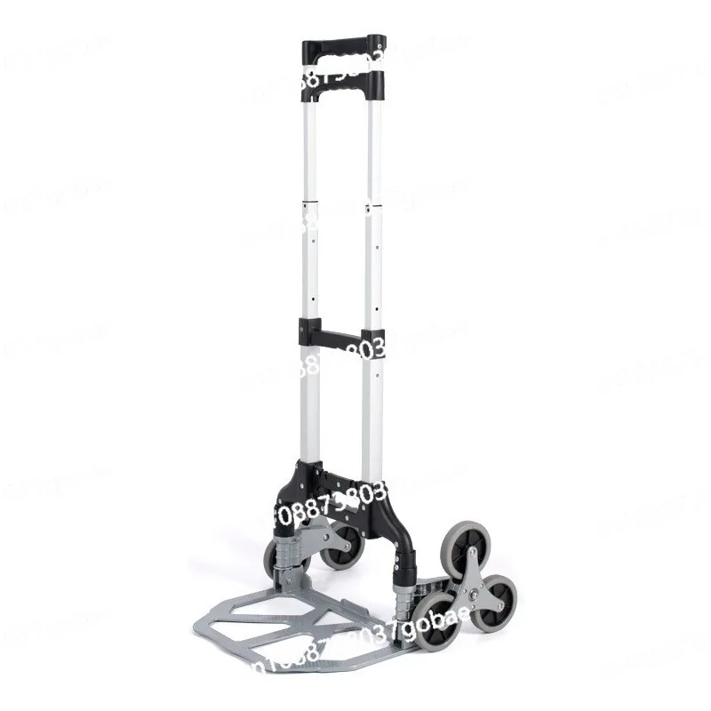 

Six-wheel Climbing Artifact Folding Aluminum Alloy Luggage Cart Hand-pulled Cart Shopping Grocery Shopping Trolley Household
