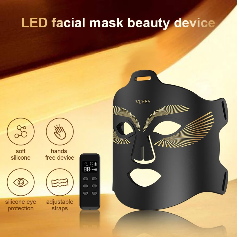 VLVEE LED photon beauty device 3 different light colors 280 LED beads Facial mask beauty device Tender and fair skin