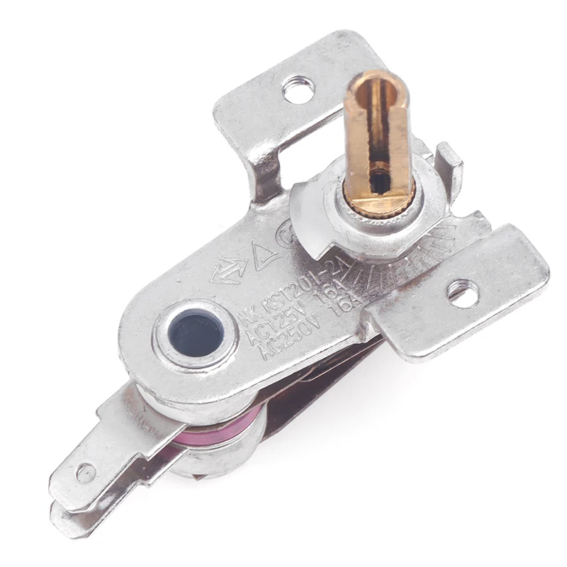 High Quality 1PC 250V 16A Adjustable Temperature Switch Bimetallic Heating Thermostat KST201-2A