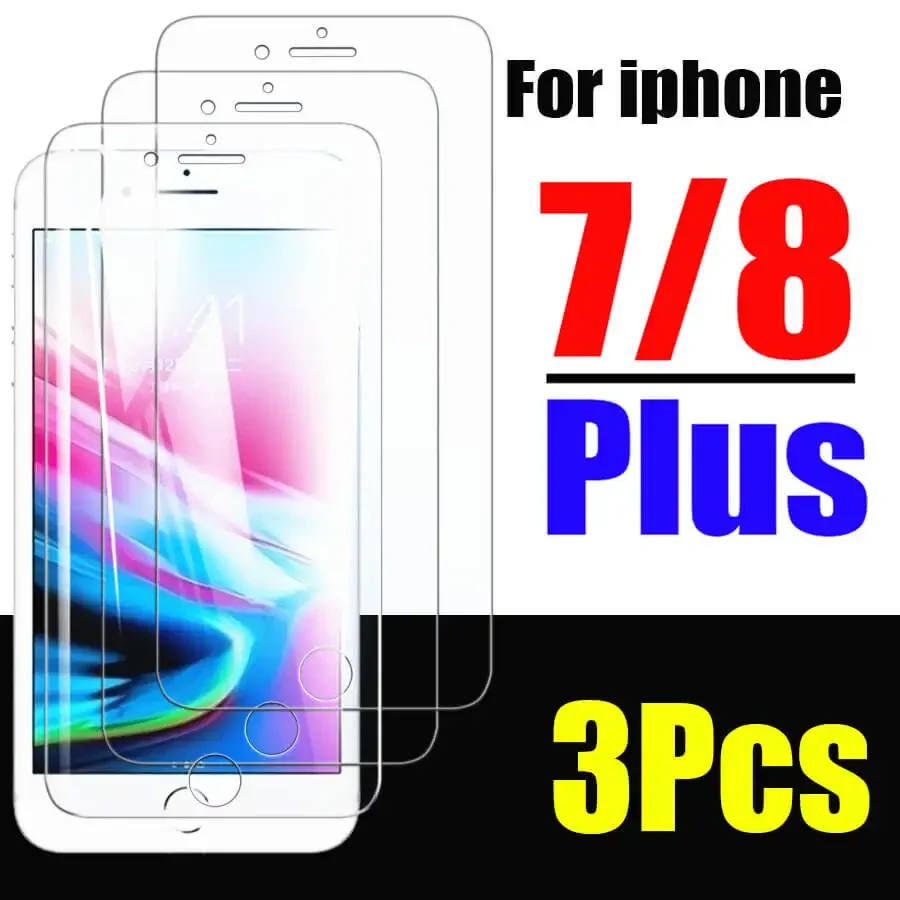 3 Buah Kaca Pelindung untuk Iphone 8 7 6 6 S Plus Pelindung Layar untuk Ubuntu 8Plus 6Plus 7Plus Glas Aifone 6 S Penutup Film