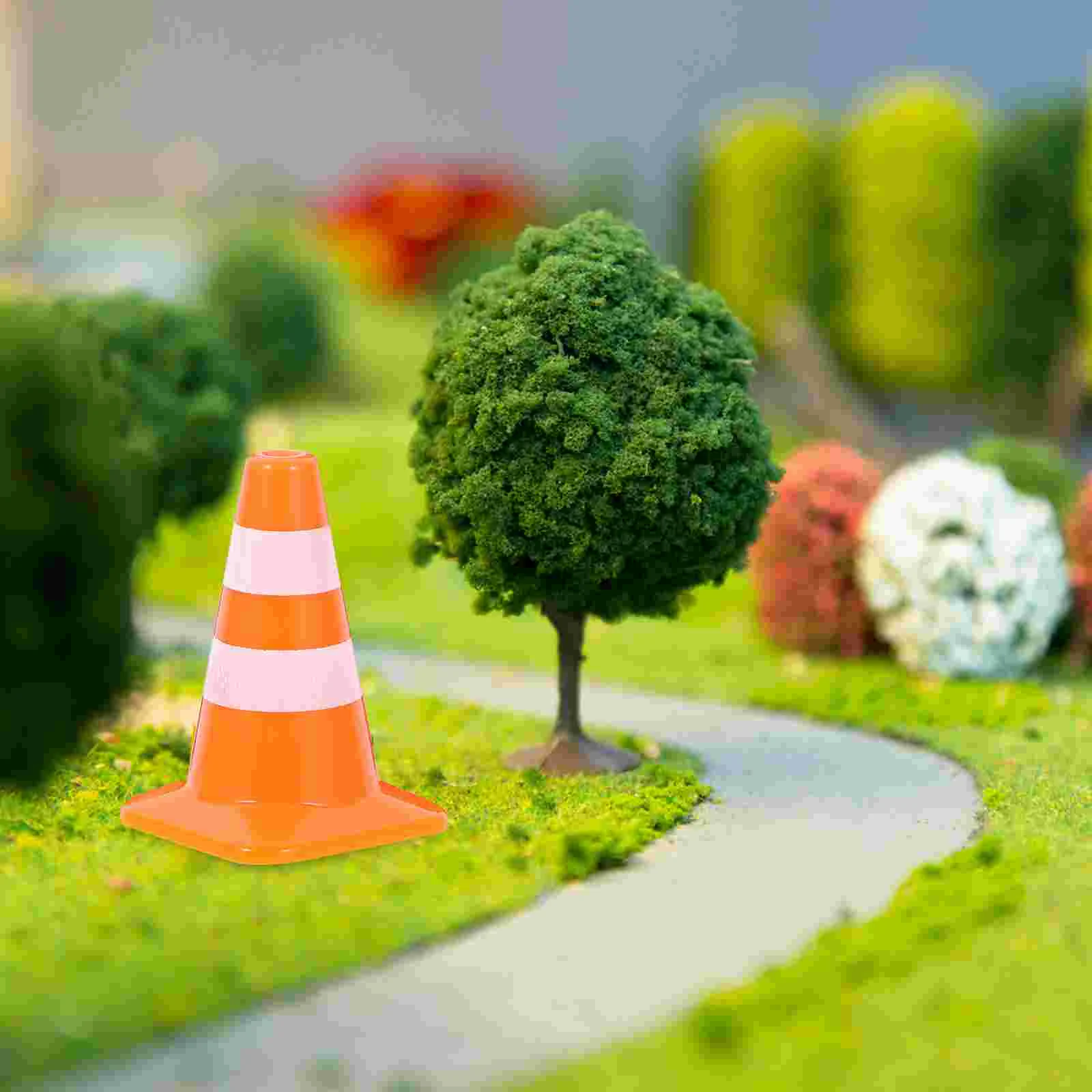 

7 Pcs Accessories Tractor Road Sign Man Kids Toys Outdoor Playset Soccer Cones Miniature Traffic Signs Abs Simulation