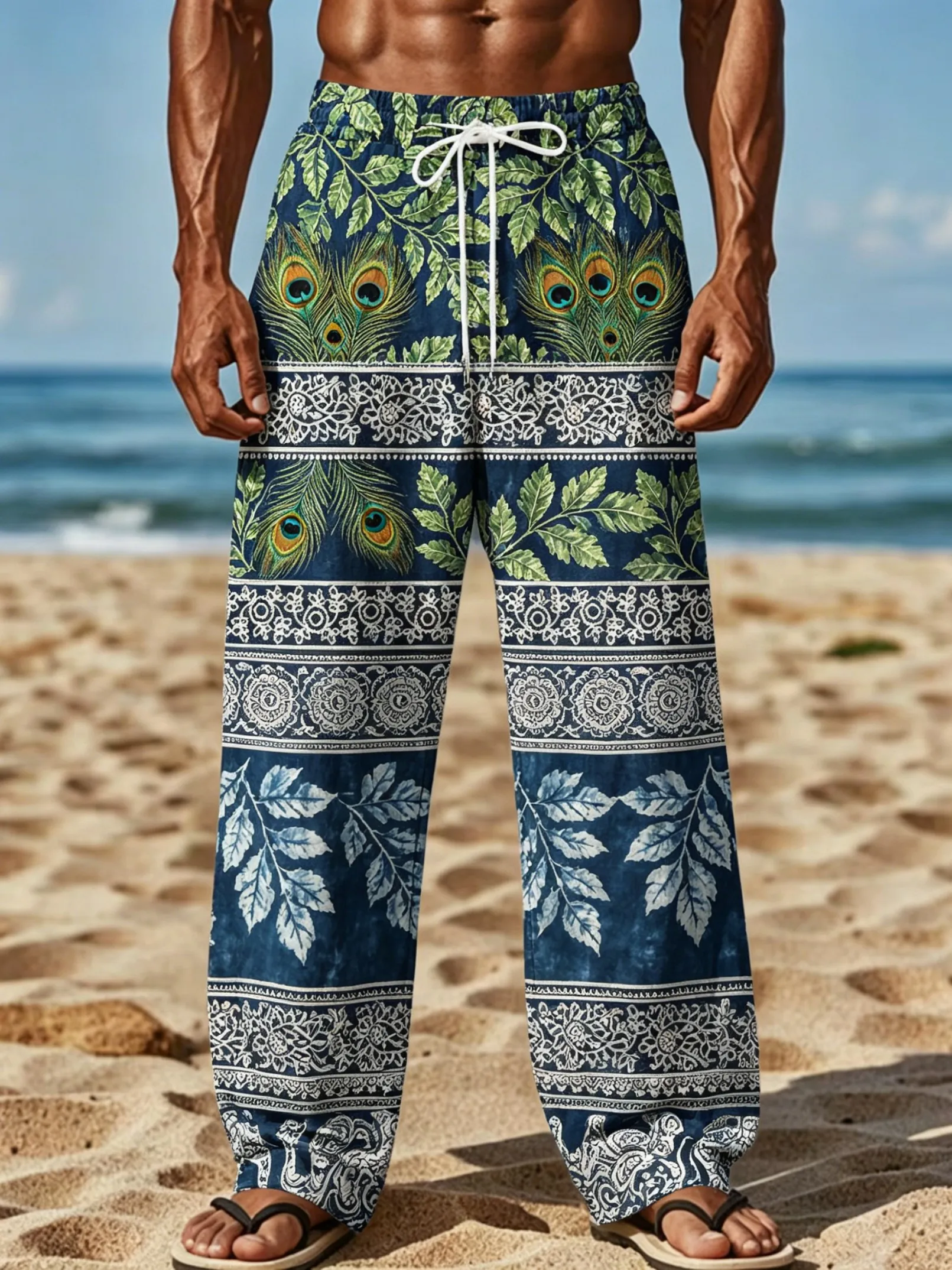 Pantalones con cordón para hom - Ethnic Outfit reseña y precio