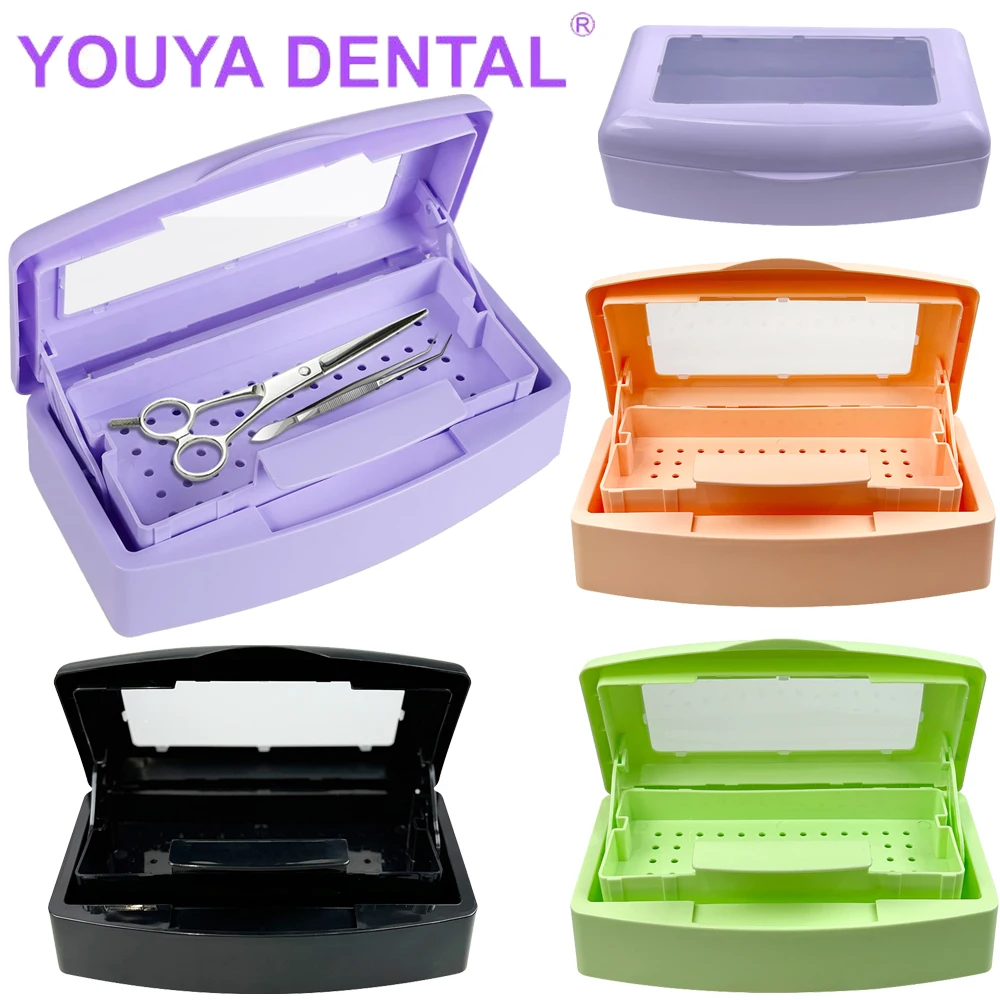 Dental Instrument Sterilizer Tray Disinfection Box Burs Tweezers Sterilizing Box Nail Manicure Implement Sanitize Clean Tools