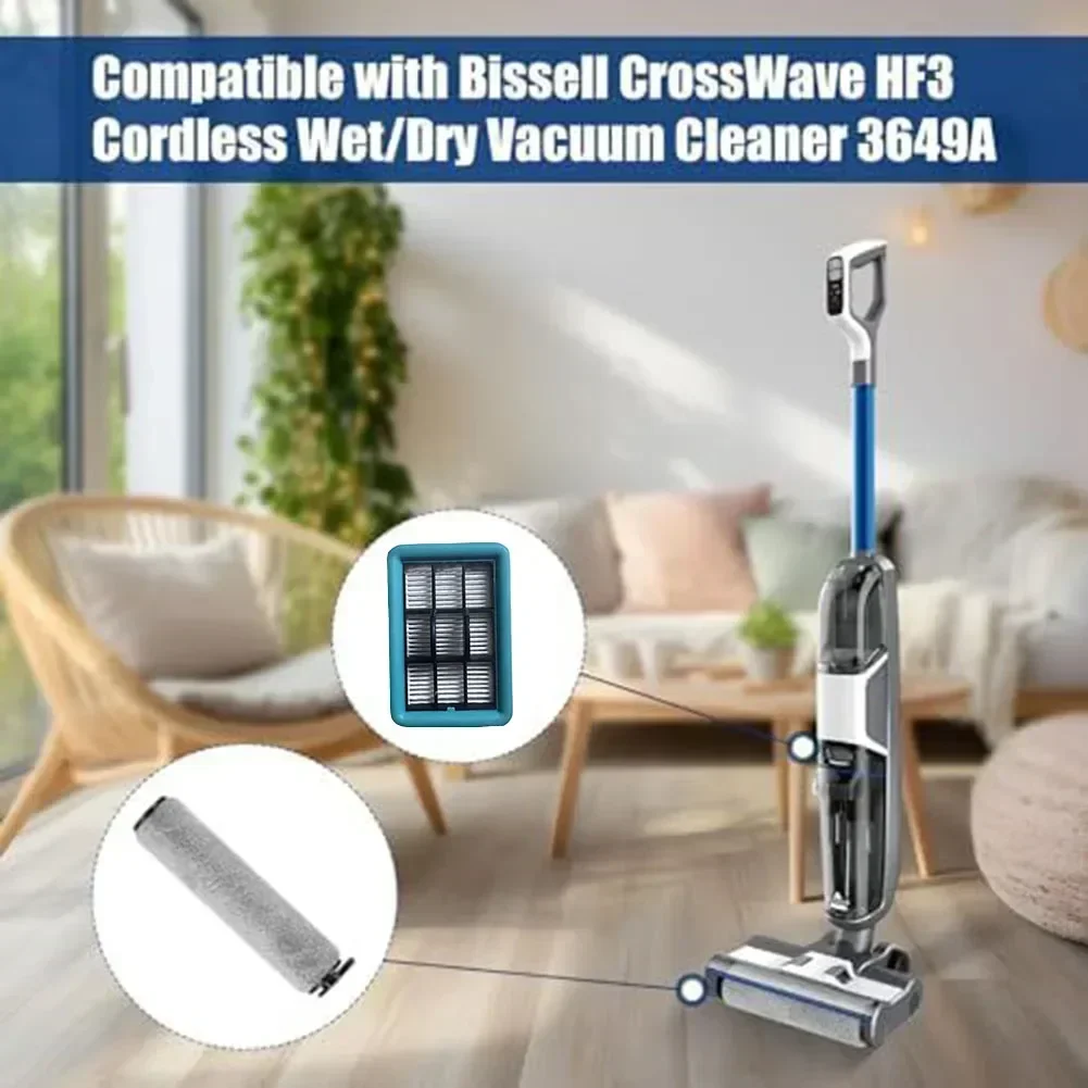 مرشح فرشاة تنظيف الأرضيات الفعال لبيسيل لأرضيات كروس ويف HF2/3845N/3831 بدون أضلاع سهلة الصنع