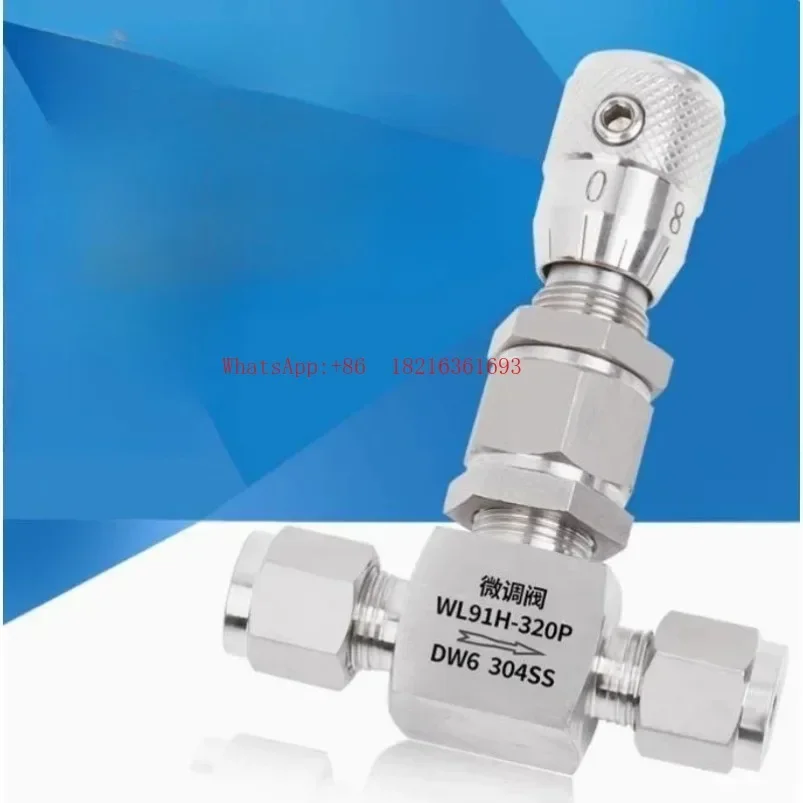 Limited Offer 1PC 304 Stainless Steel Ferrule Type Fine Adjustment Valve 90 ° Angle Type High Precision Scale Flow Needle Valve