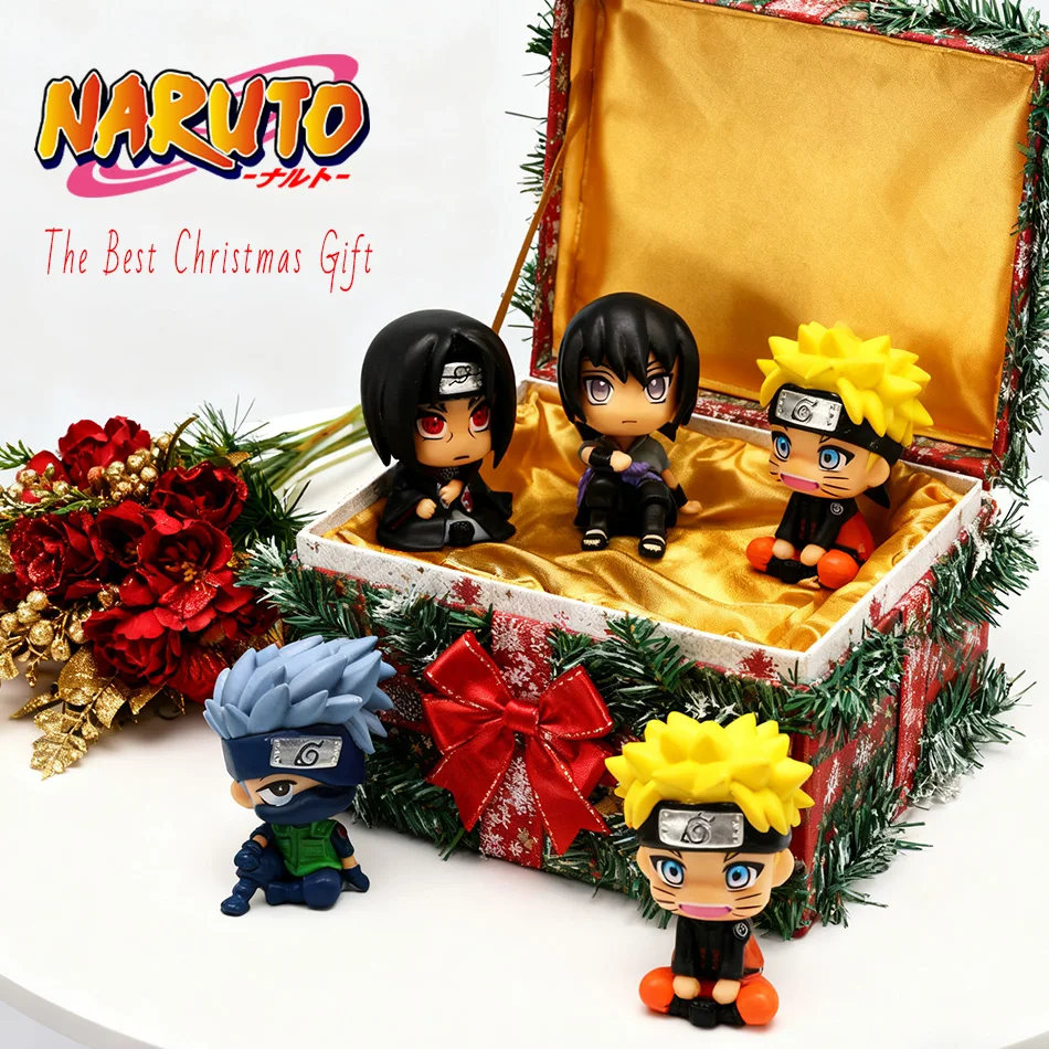 Figurka anime Naruto 9 cm, figurka akcji Naruto Kakashi, wersja Q, kawaii Sasuke Itachi, figurka do dekoracji samochodu, model kolekcjonerski, zabawka.