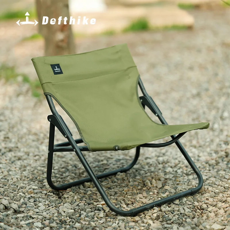 Outdoor Camping Campfire Chair Defthike Thick Steel Tube Portable Folding Chair Fishing Beach With Backrest Low Folding Chair