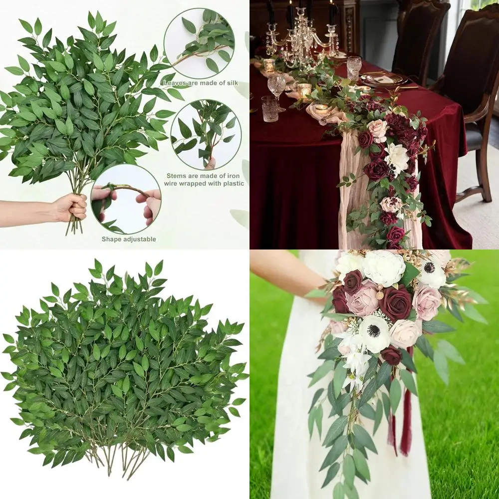 

40 Stems Artificial Ruscus Greenery, 68cm Tall, for Wedding Decor and Home Accents