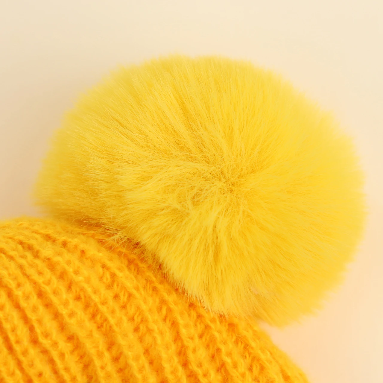 หมีน่ารักเด็กหมวกฤดูหนาวเด็กอบอุ่นถักหมวกคู่ Pompom ทารกโครเชต์ Bonnet Plush Ball ทารกแรกเกิดขนสัตว์หมวก 0-1Year
