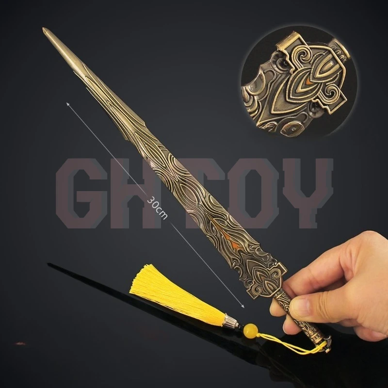 

30cm/11.81in Perfect World Peripheral Shihao Model Da Luo Xian Jian Anime Collections Decoration Ornaments Alloy Toys Boys Gifts