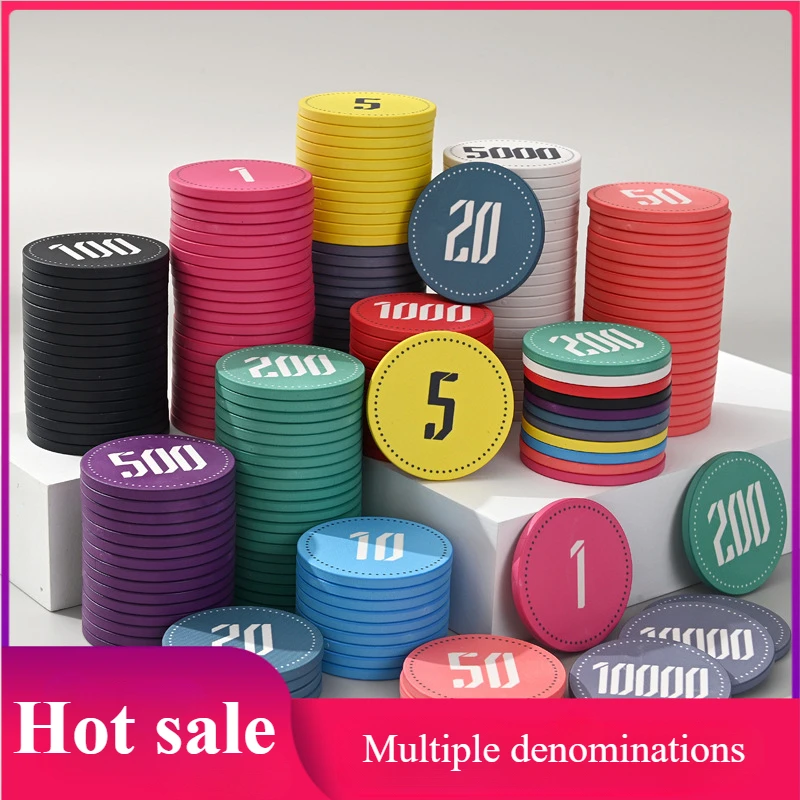 25 Pcs Poker Chips High-end Minimalist Digital Poker Ceramic Chips Have Large Face Value and High-end 39mm Poker Chips