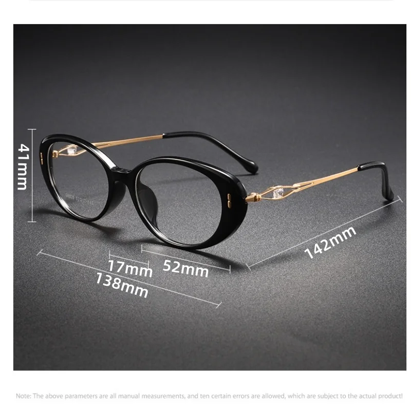 New Fashion Cat-eye TR90 Alloy Personality Glasses Frame Color Matching Women with Myopic Anti-blue Photochromic Eyewear F6020