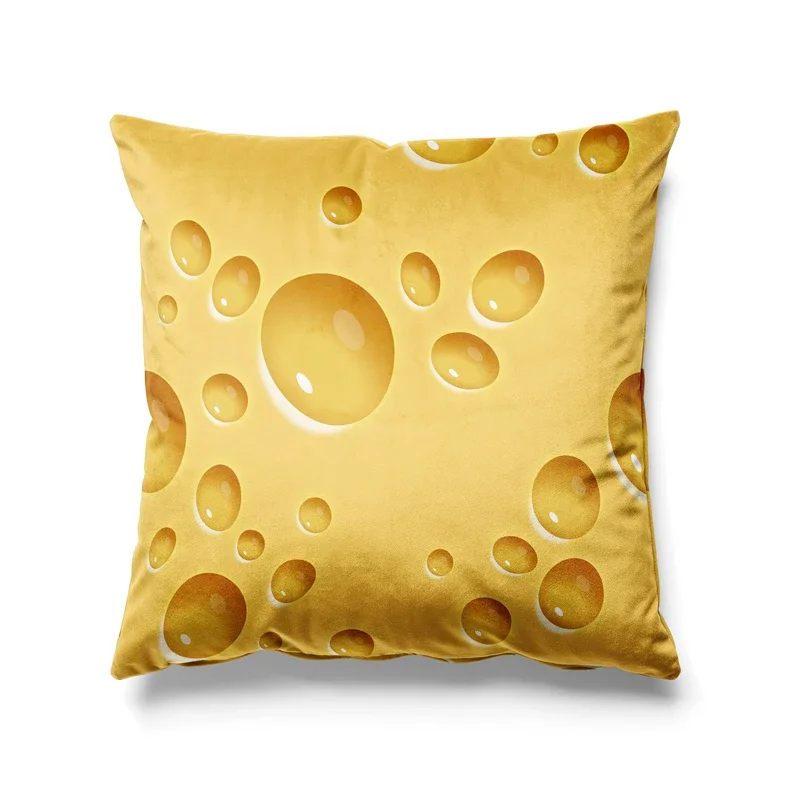 Aertemisi 18'' x 18'' Swiss Cheese Funny Food Square Throw Pillow Cushion Covers Cases Pillowcases for Sofa 45cm x 45cm