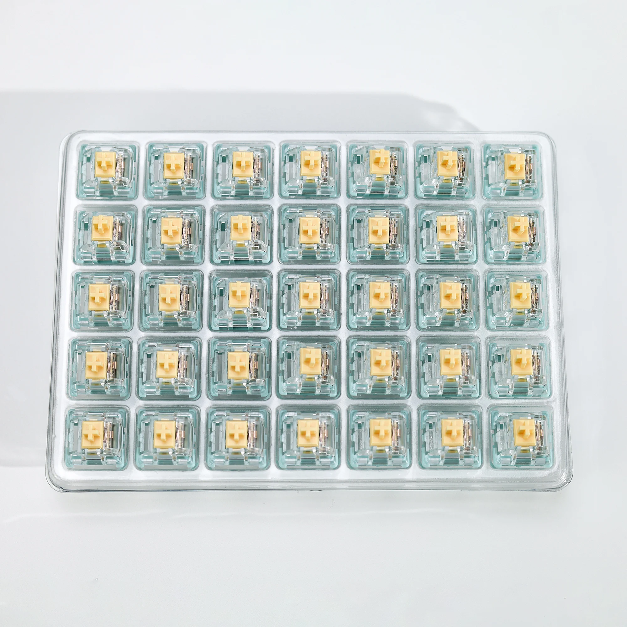 KBDiy Sea Salt Lemon Mechanische Tastatur, leise Schalter, 5-polig, 47gf, vorgeschmiert, POM Creamy Switch, passend für MX-Tastenkappen, Gaming-Tastatur – Detail 5