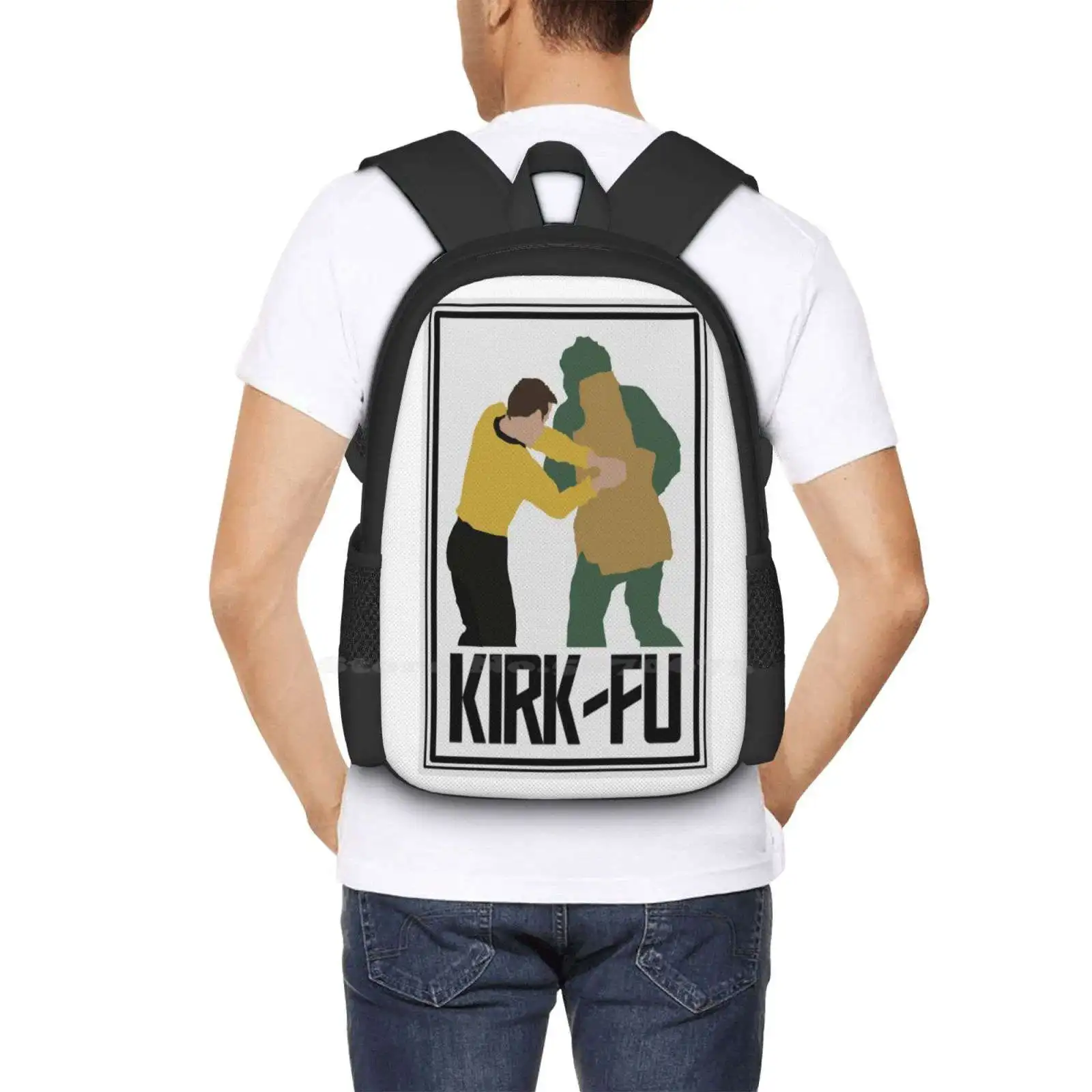 Bolsa de diseño con patrón de Kirk Fu, mochila para estudiantes, Kirk Fu, Kirkfu, Gorn