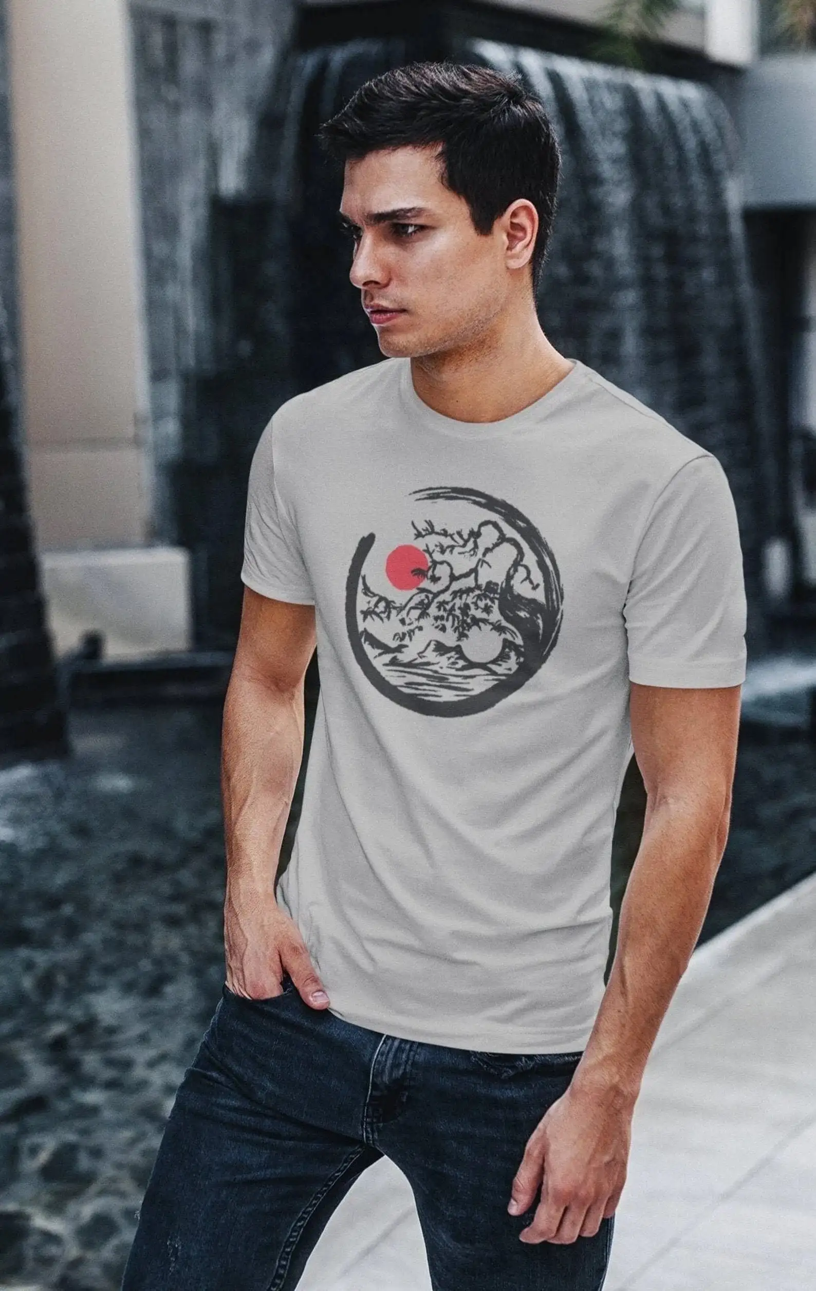 

T Shirt Men Mountain Landscape Nature Mountains Sun Asian Sunset