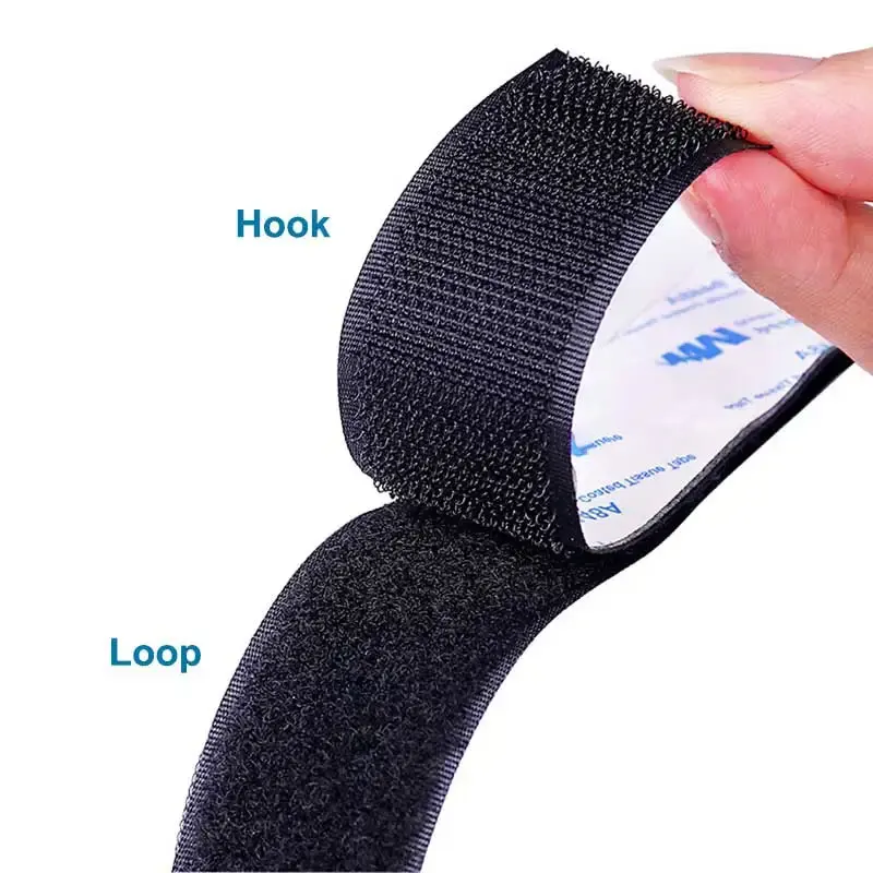 1Meter Hook and Loop Double Sided Tape Self Adhesive Fastener Tape Nylon Sticky Interlocking Tape for Carpet Window Fix 16-110mm