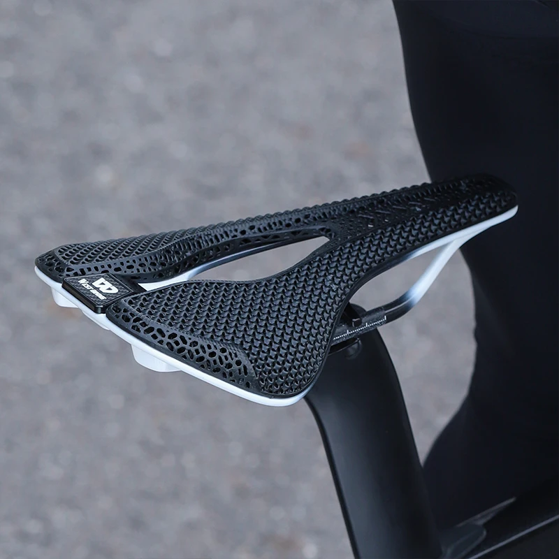 WEST BIKING 3D Printed T800 Carbon Fiber Saddle Ultralight Road Bike Short Nose Racing Saddle Exclusive bracket With Tail Lights