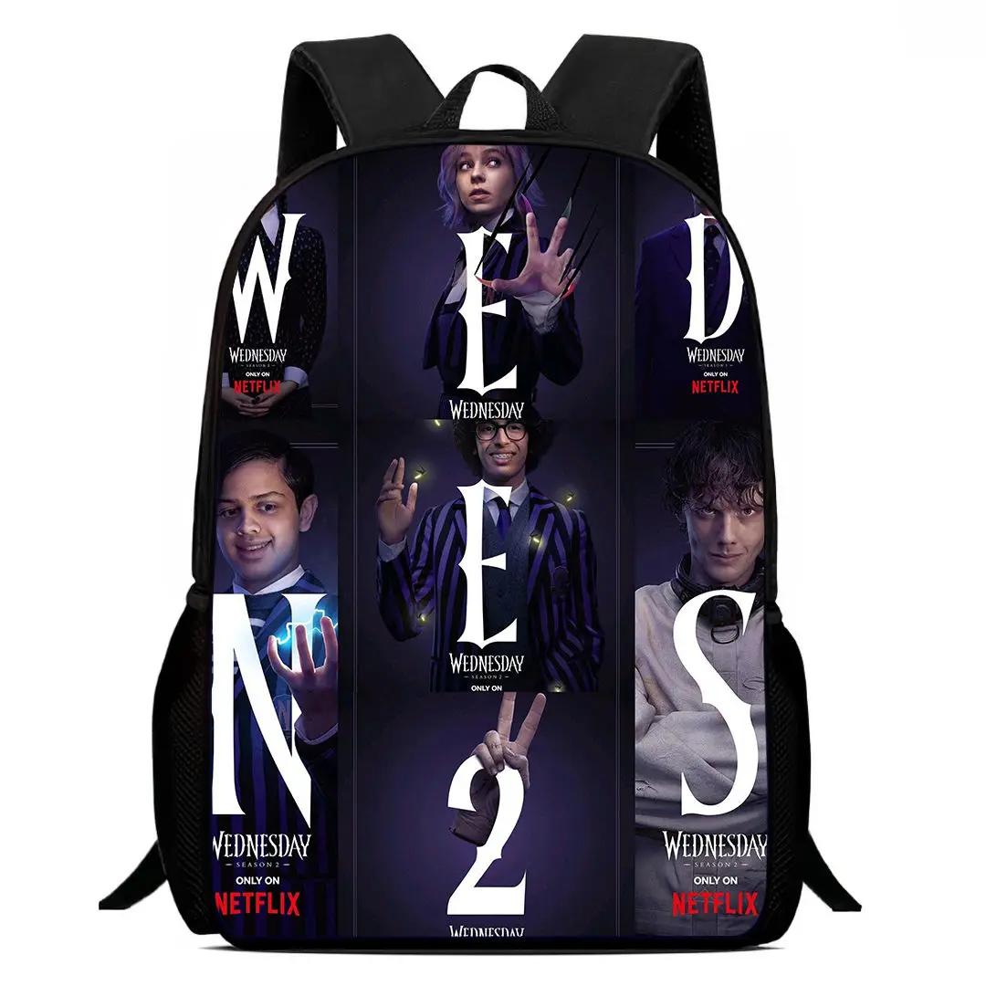 Mochila School Backpack,Cartoon We-dn-es-da-y School Bags for Girls Boys,Durable &Light Weight Kids Bags for Kindergarteen