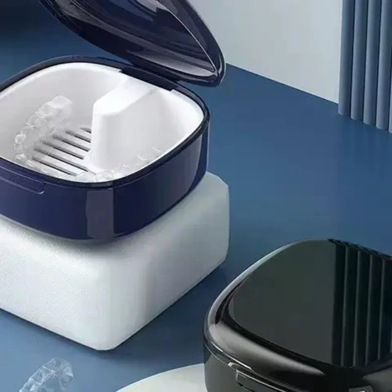 

1PCS Dental Braces And Retainers,Invisible Storage Portable Denture Storage Box Soaking Tooth,Small And Portable Box For Storing