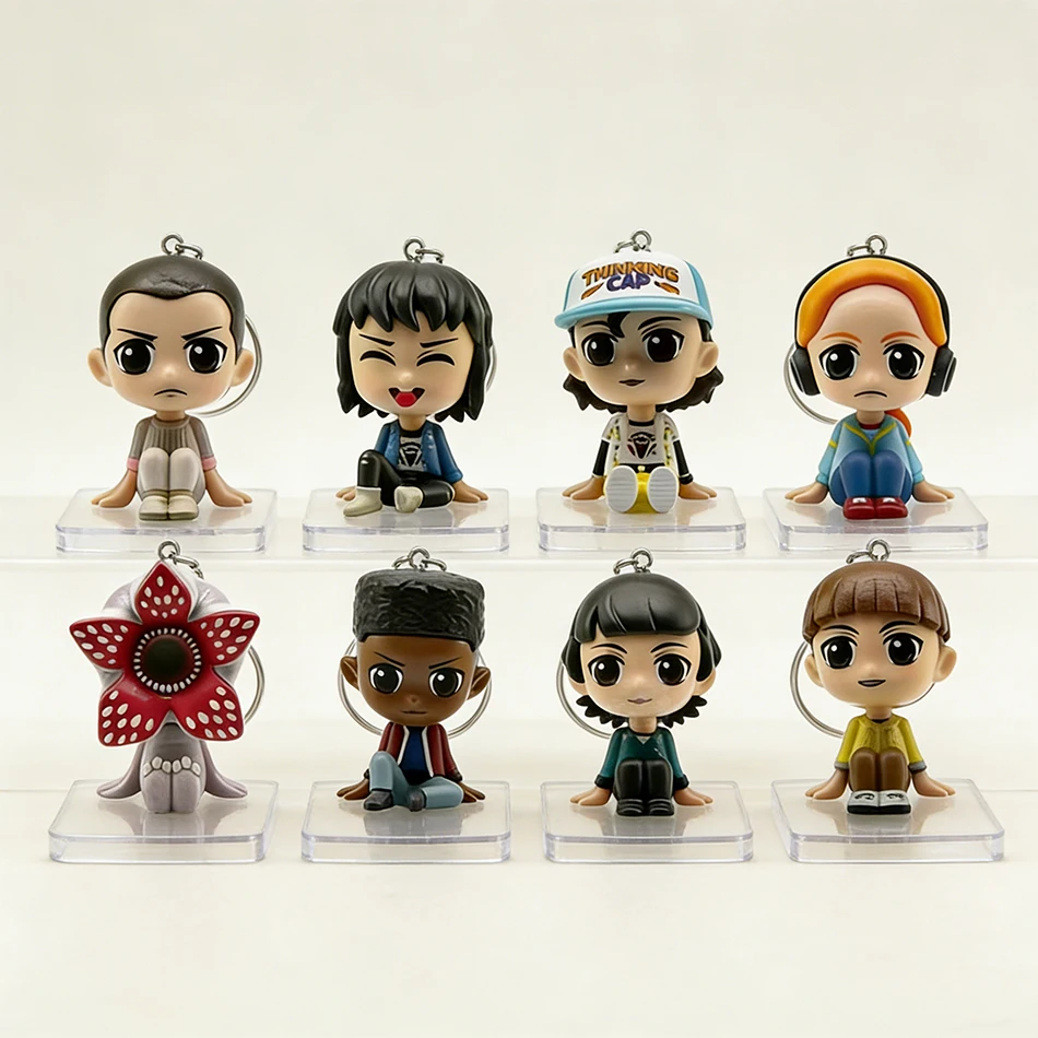 Gorące anime Stranger Things Blind Box Q-version Siedzący brelok Jane Ives/Will Byers Figurka Akcji Statuetka na Biurko Prezent Zawieszka
