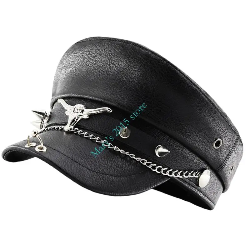 E15F موضة بولهيد برشام سلسلة منمق صحيفة الصبي قبعة قابل للتعديل حزام زي قبعة مغامرات في الهواء الطلق