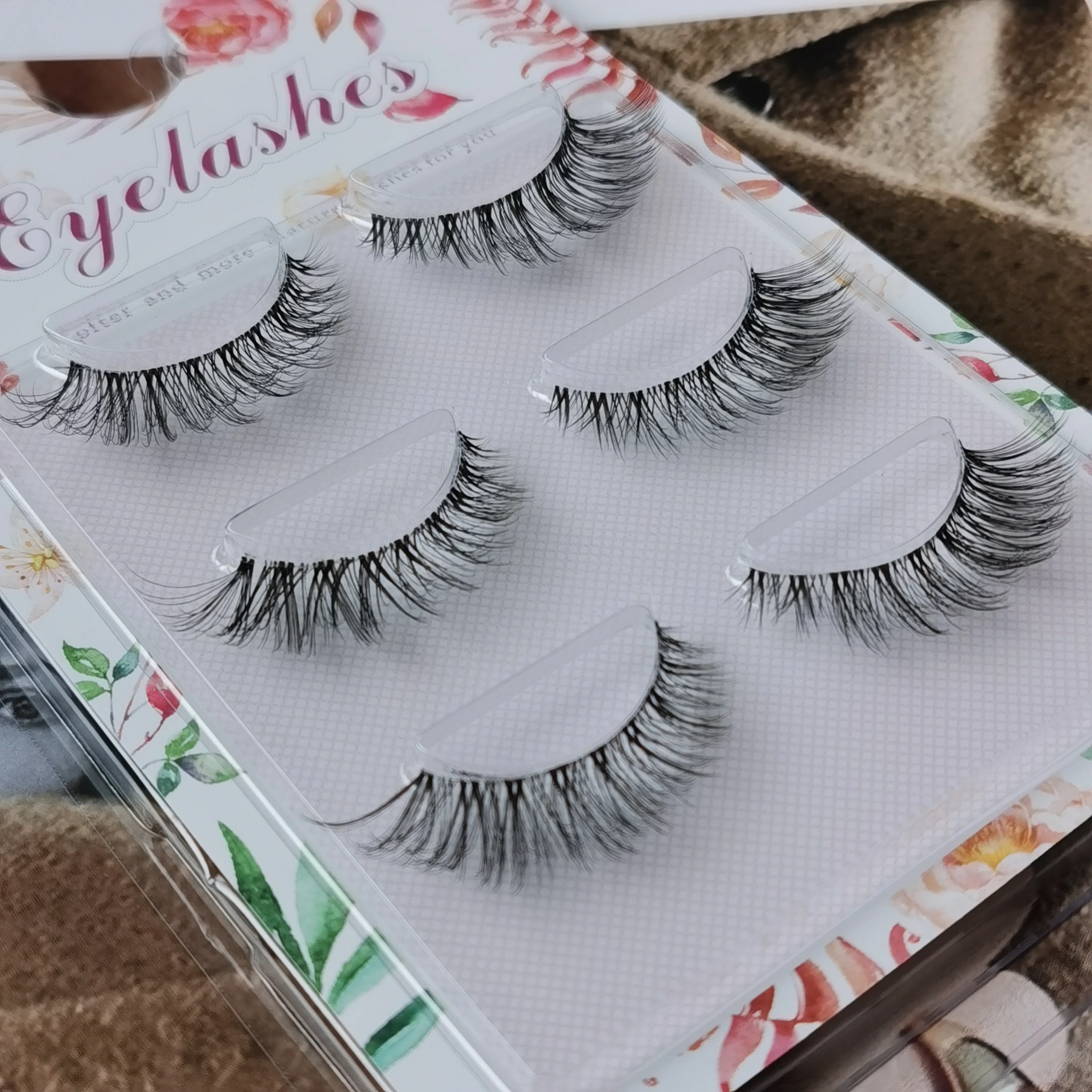 Short Natural Style 3D False Eyelashes Handmade Transparent Faux Real Lashes 3 Pairs Beauty Makeup Fake Eyelash Sexy Eye Lash