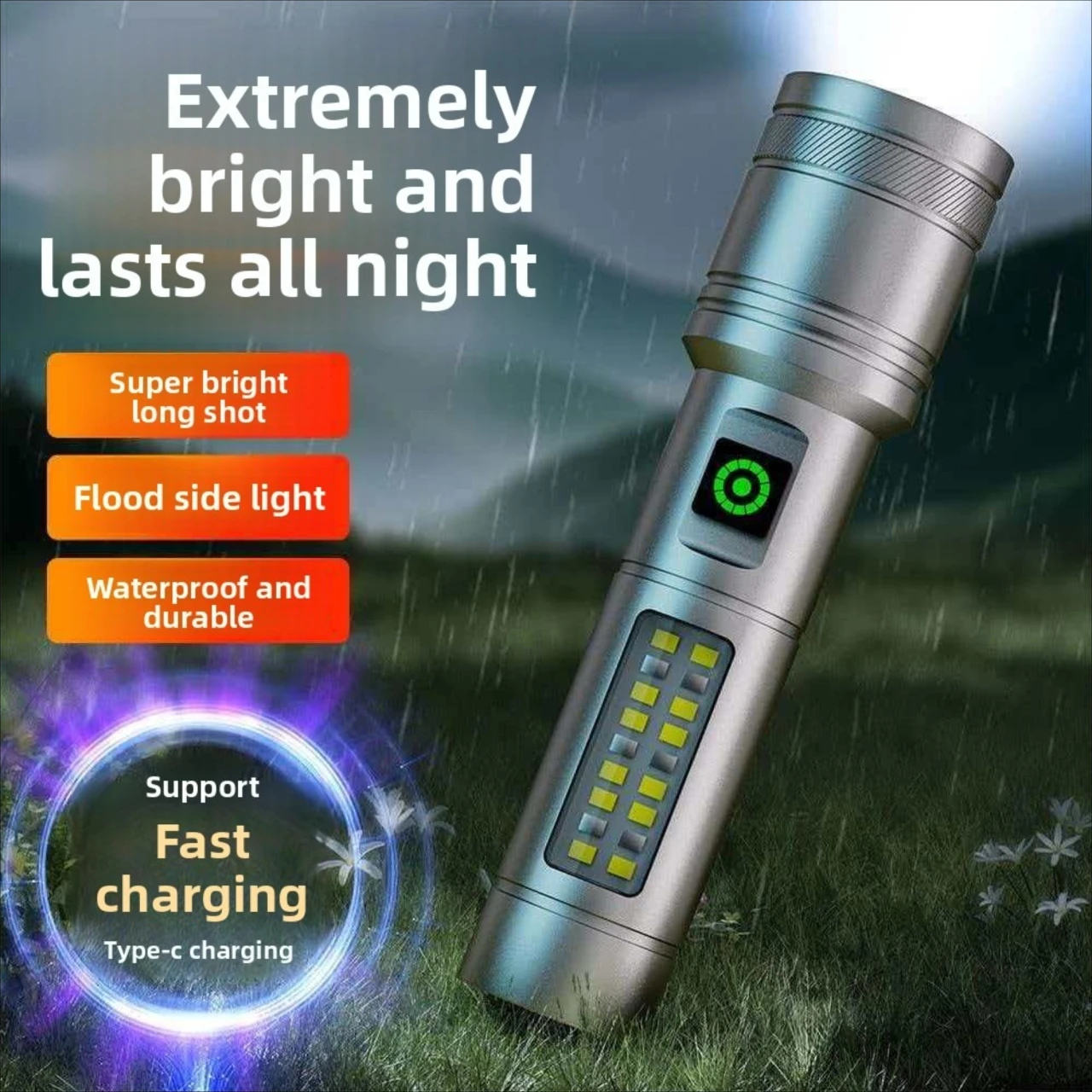 1600000 LM Super Bright Flashlight USB Rechargeable LED Long Range Tactical Torch Outdoor Waterproof Camping Fishing Lantern