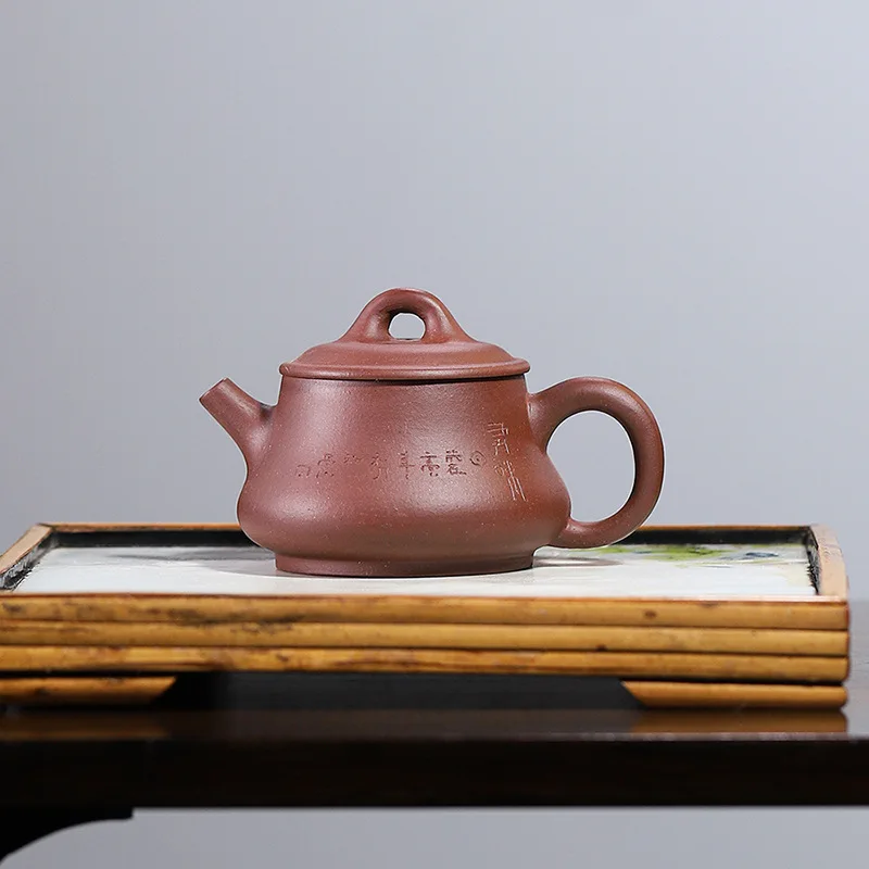 High Quality Yixing Handmade Pedestal Pot 120 Ml Ore Purple Clay Little Teapot Household Small Capacity