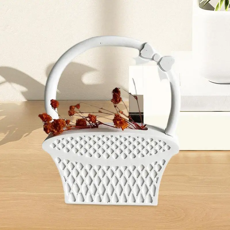 Silicone Basket Mold Basket Flowers Cookies Home Display Decor Silicone Crafts Handmade Basket Mould For Arts Making