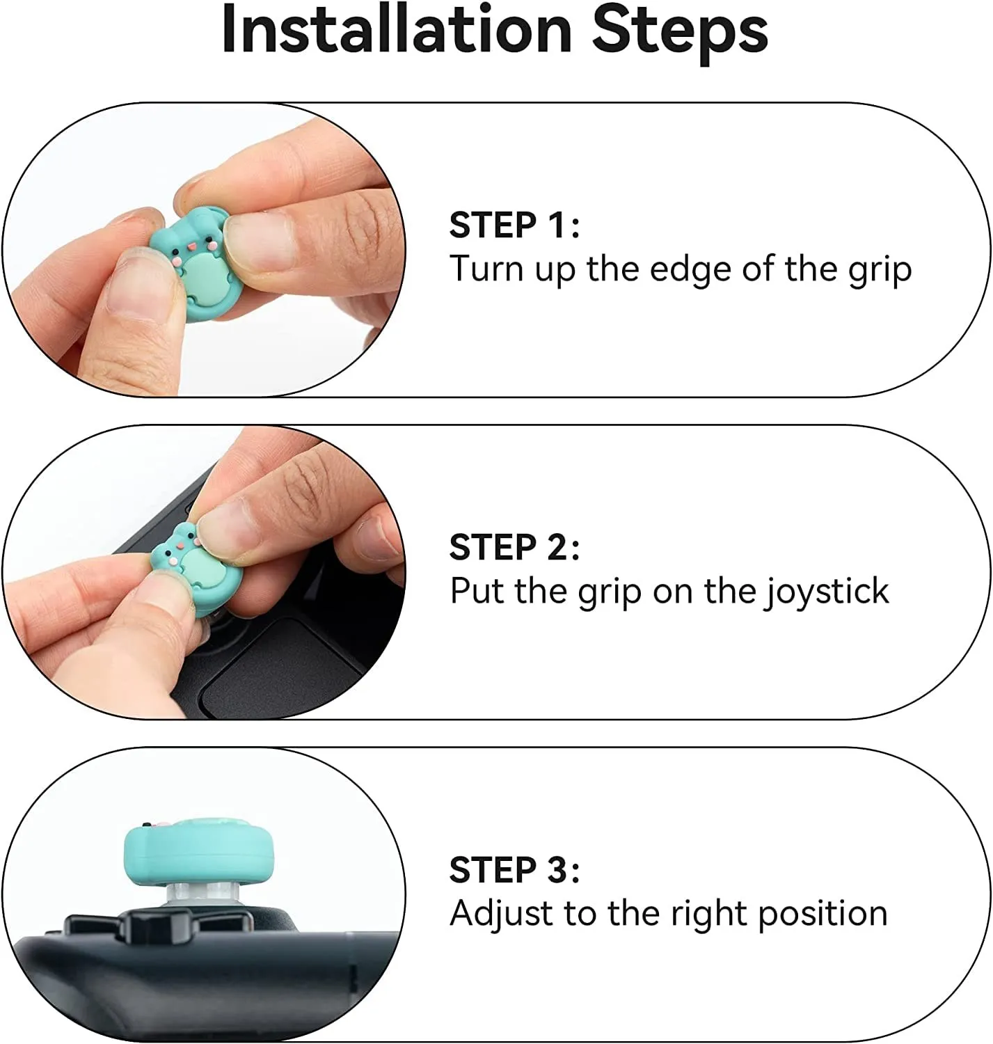 GeekShare-Tapas de agarre de pulgar para cubierta de vapor, cubierta de Joystick Axolotl de rana bonita, tapas de palo de pulgar, corazón de crema, silicona, 4 piezas, tema Animal