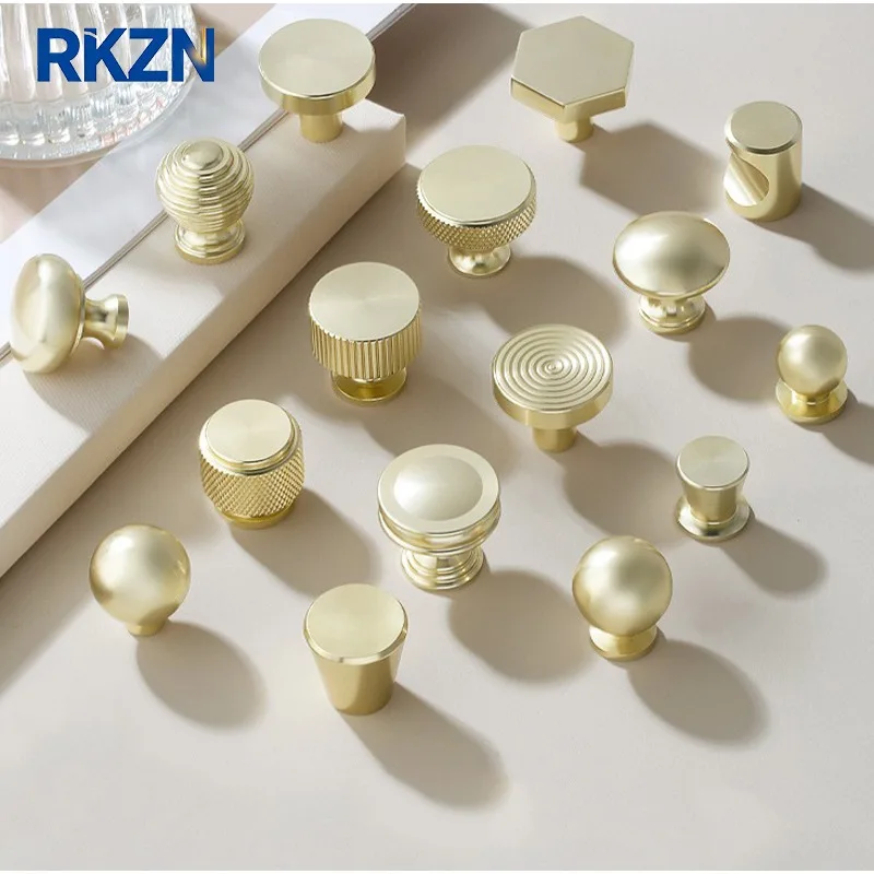 Gold Cabinet Pulls, Modern Minimalist Solid Furniture Handles for Drawer Wardrobe Doors