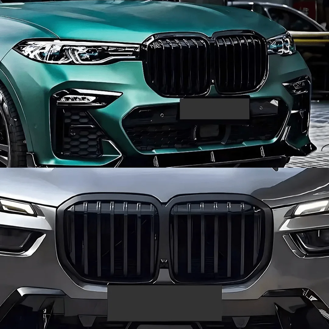 Glossy Black Single Slat Kidney Grille for BMW X7 G07 LCI 2020-2025  M Sport Front Bumper Radiator Grille Upgrade Replacement
