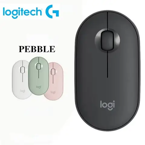 Logitech PEBBLE M350 노트북 태블릿 마우스 무선 Bluetooth 마우스 가볍고 얇은 음소거 사무실 USB 재고 미니 마우스(배터리 없음)