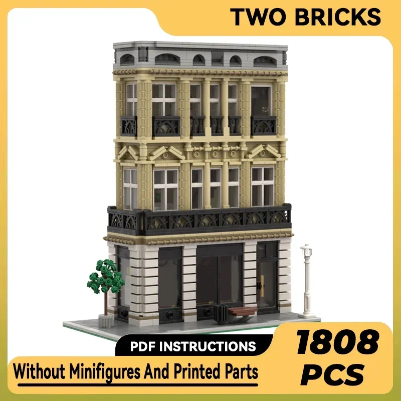 Street View Model Moc Building Bricks Corner Parisian Boutique Technology Modular Blocks Gifts Christmas Toys DIY Sets Assembly