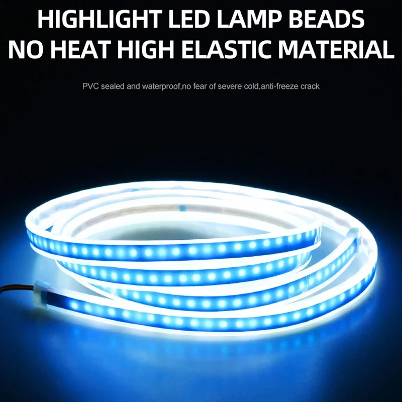 Dynamic Car LED Hood Light 12V Daytime Running Light Start-scan Engine Guide Light Waterproof Decorative Ambient Light Strip view 5